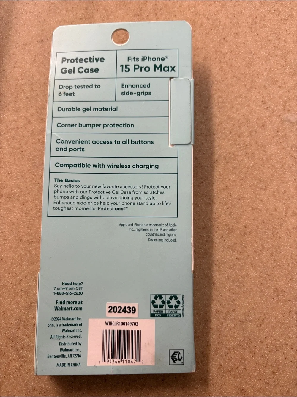 Protect onn. Clear Protective Case for iPhone 15 Pro Max - Seafoam Accent